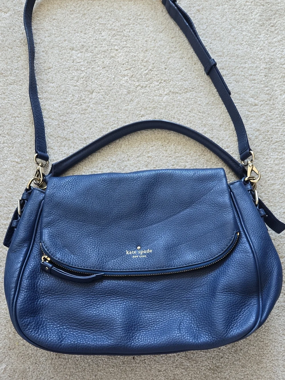 Kate Spade Cobble Hill Devin Leather Shoulder/Crossbody Bag With Gold Hardware